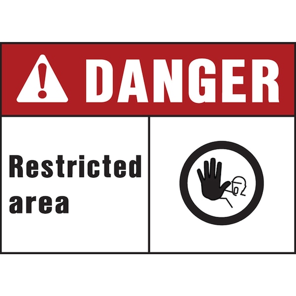 Hy-Ko Danger Restricted Area Sign 10" x 14", 5PK, A20361 A20361 - main